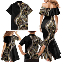 Hawaii Pineapple Brown Tribal Pattern Family Matching Mermaid Dress and Hawaiian Shirt LT01 - Polynesian Pride