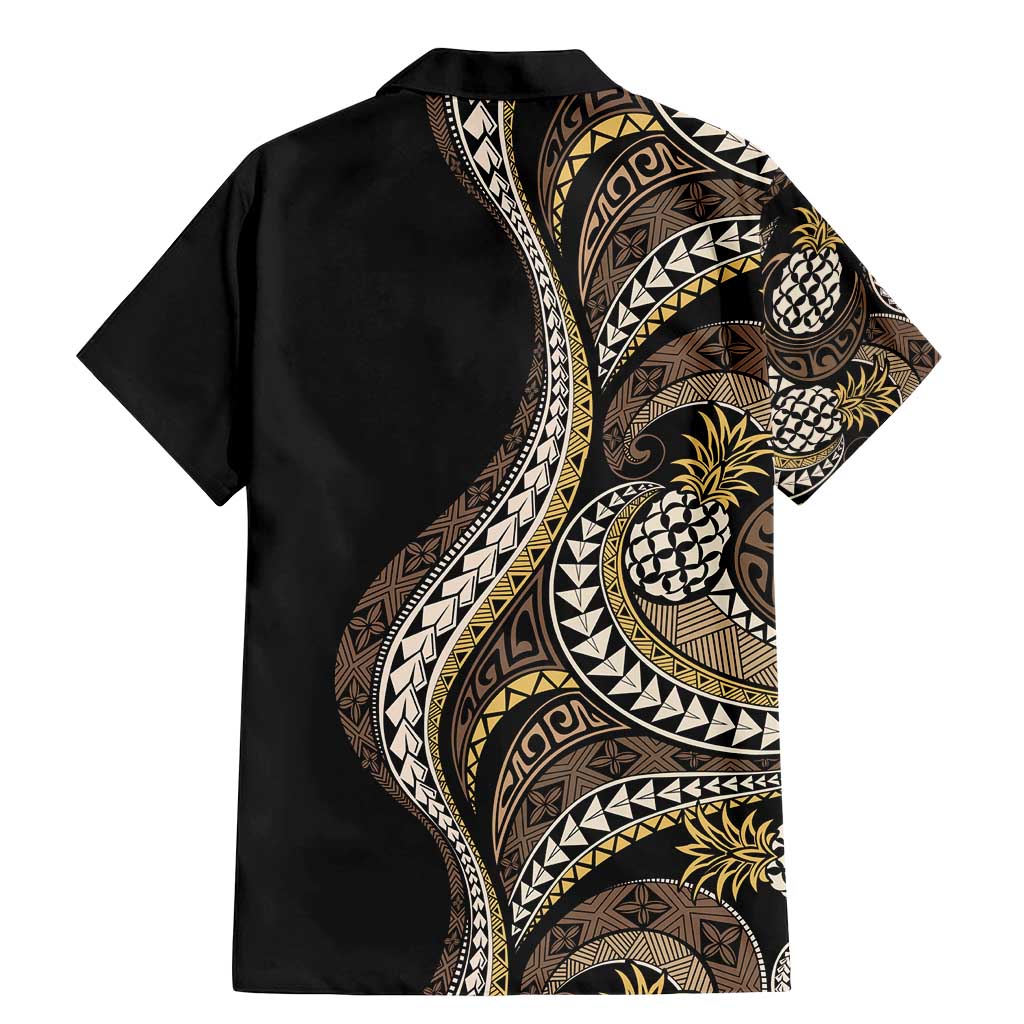 Hawaii Pineapple Brown Tribal Pattern Family Matching Mermaid Dress and Hawaiian Shirt LT01 - Polynesian Pride