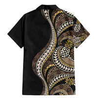 Hawaii Pineapple Brown Tribal Pattern Family Matching Mermaid Dress and Hawaiian Shirt LT01 - Polynesian Pride