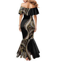Hawaii Pineapple Brown Tribal Pattern Family Matching Mermaid Dress and Hawaiian Shirt LT01 - Polynesian Pride