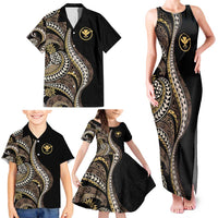 Hawaii Pineapple Brown Tribal Pattern Family Matching Tank Maxi Dress and Hawaiian Shirt LT01 - Polynesian Pride