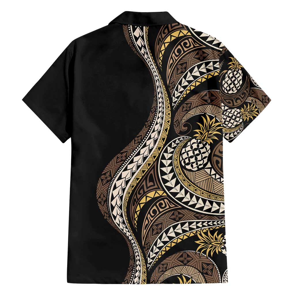 Hawaii Pineapple Brown Tribal Pattern Family Matching Tank Maxi Dress and Hawaiian Shirt LT01 - Polynesian Pride