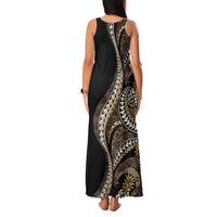Hawaii Pineapple Brown Tribal Pattern Family Matching Tank Maxi Dress and Hawaiian Shirt LT01 - Polynesian Pride