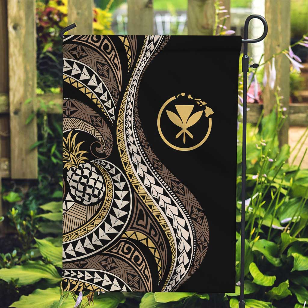 Hawaii Pineapple Brown Tribal Pattern Garden Flag - Polynesian Pride