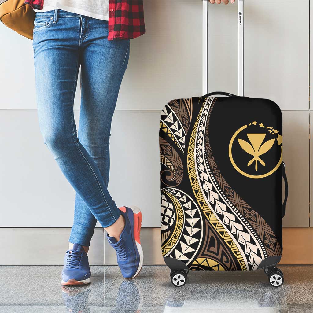Hawaii Pineapple Brown Tribal Pattern Luggage Cover - Polynesian Pride