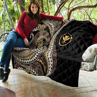 Hawaii Pineapple Brown Tribal Pattern Quilt - Polynesian Pride