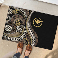 Hawaii Pineapple Brown Tribal Pattern Rubber Doormat - Polynesian Pride