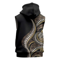 Hawaii Pineapple Brown Tribal Pattern Sleeveless Zip Hoodie LT01 - Polynesian Pride