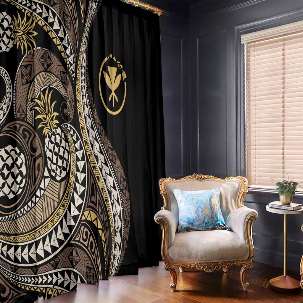Hawaii Pineapple Brown Tribal Pattern Window Curtain LT01 - Polynesian Pride