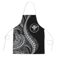 Hawaii Pineapple Gray Scale Tribal Pattern Apron - Polynesian Pride