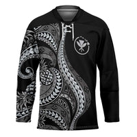 Hawaii Pineapple Gray Scale Tribal Pattern Hockey Jersey - Polynesian Pride