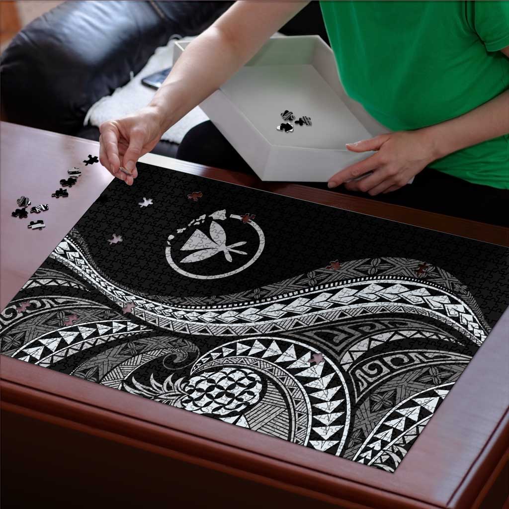 Hawaii Pineapple Gray Scale Tribal Pattern Puzzle - Polynesian Pride