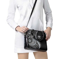 Hawaii Pineapple Gray Scale Tribal Pattern Shoulder Handbag - Polynesian Pride