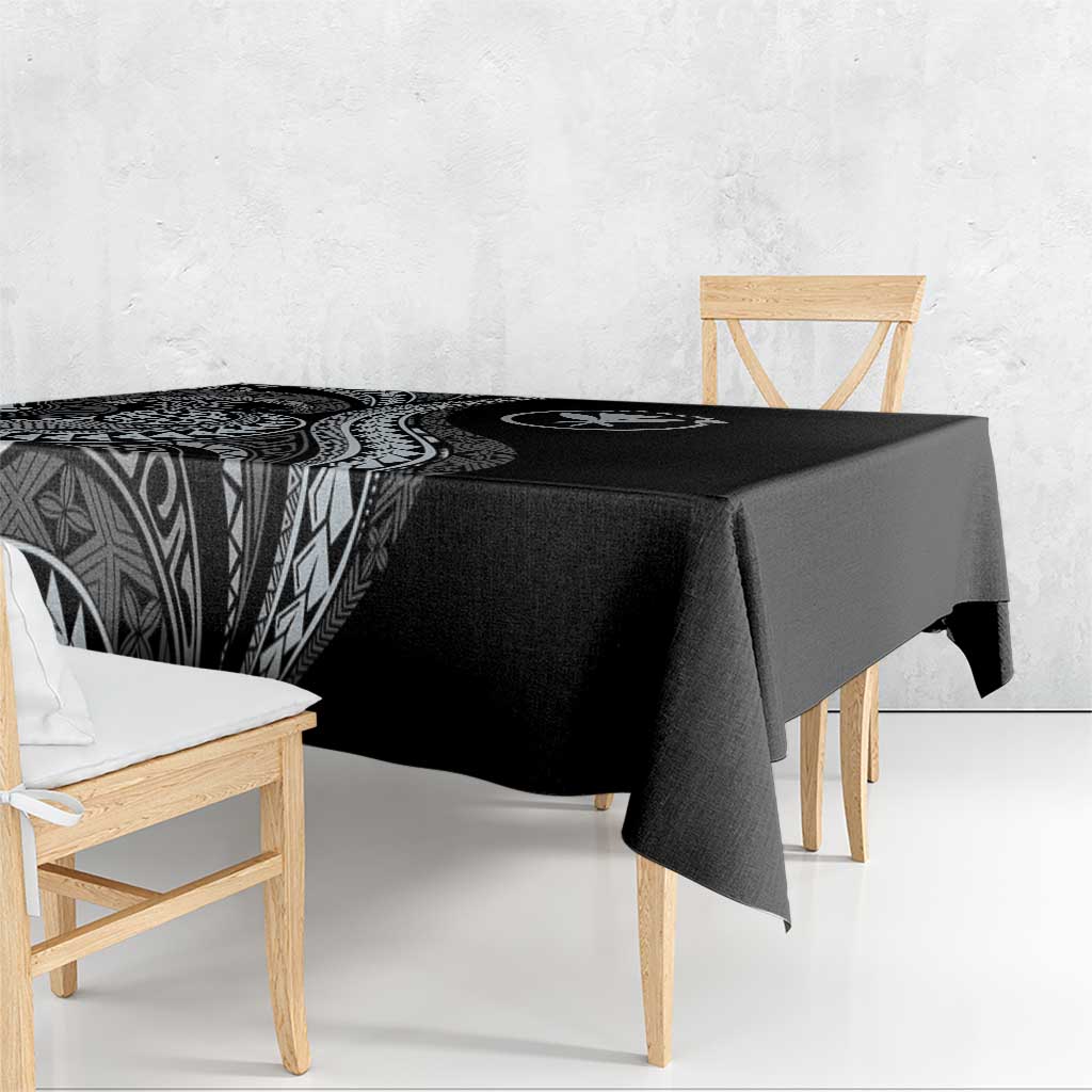 Hawaii Pineapple Gray Scale Tribal Pattern Tablecloth - Polynesian Pride