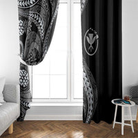 Hawaii Pineapple Gray Scale Tribal Pattern Window Curtain LT01 - Polynesian Pride