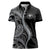 Hawaii Pineapple Gray Scale Tribal Pattern Women Polo Shirt - Polynesian Pride