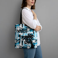 Fijian Rugby Tote Bag Grunge Palm Stylized LT01 - Polynesian Pride