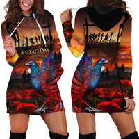 New Zealand Tui Bird Soldier ANZAC Hoodie Dress Lest We Forget LT03 - Polynesian Pride