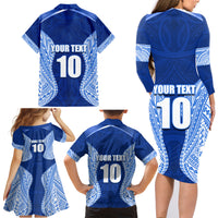 Custom Manu Samoa Rugby Family Matching Long Sleeve Bodycon Dress and Hawaiian Shirt Polynesian Tattoo LT03 - Polynesian Pride