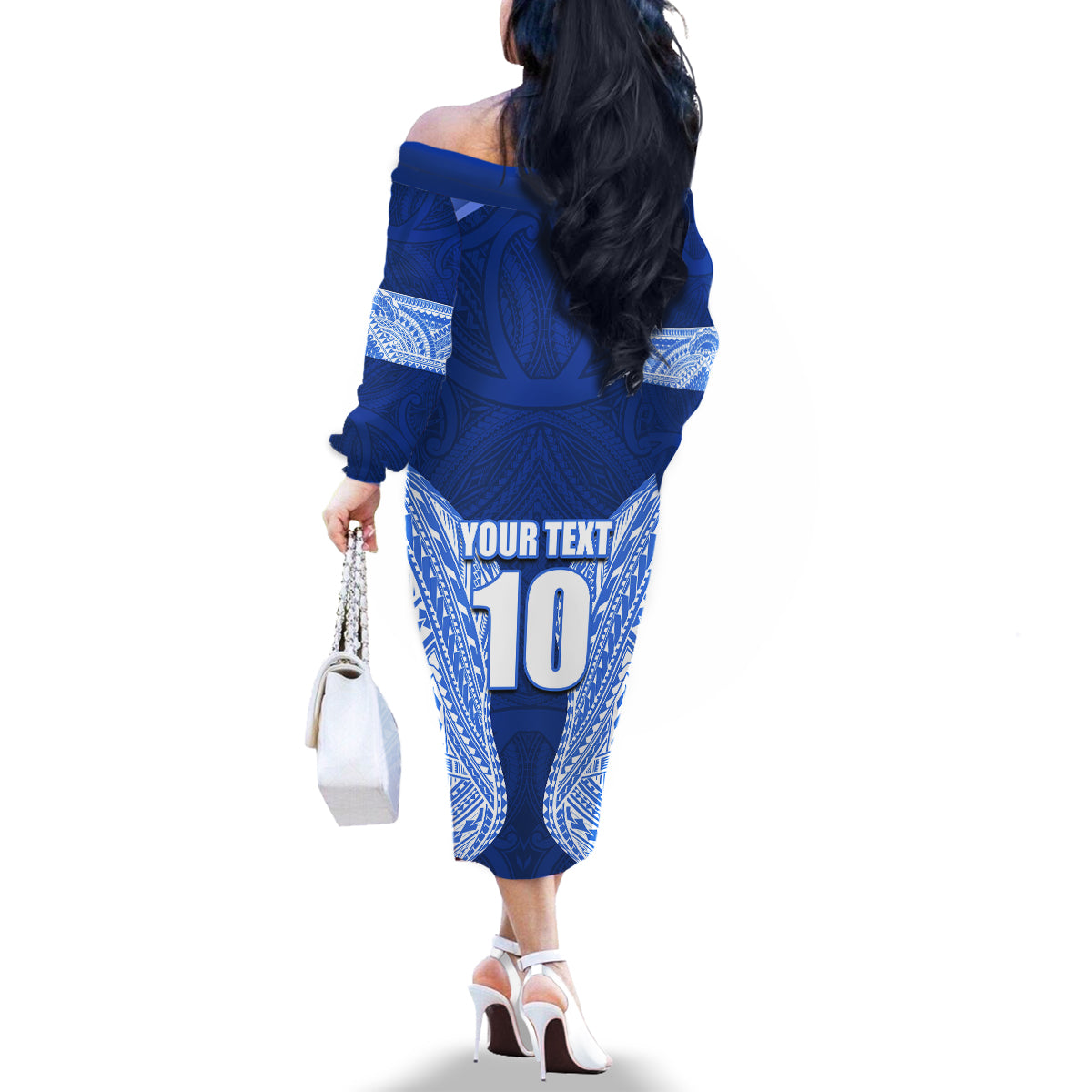 Custom Manu Samoa Rugby Family Matching Off The Shoulder Long Sleeve Dress and Hawaiian Shirt Polynesian Tattoo LT03 - Polynesian Pride