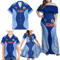 Custom Manu Samoa Rugby Family Matching Off Shoulder Maxi Dress and Hawaiian Shirt Polynesian Tattoo LT03 - Polynesian Pride