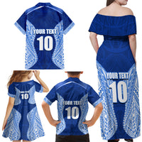 Custom Manu Samoa Rugby Family Matching Off Shoulder Maxi Dress and Hawaiian Shirt Polynesian Tattoo LT03 - Polynesian Pride