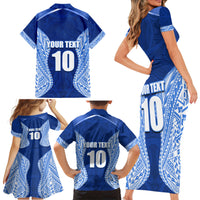 Custom Manu Samoa Rugby Family Matching Short Sleeve Bodycon Dress and Hawaiian Shirt Polynesian Tattoo LT03 - Polynesian Pride
