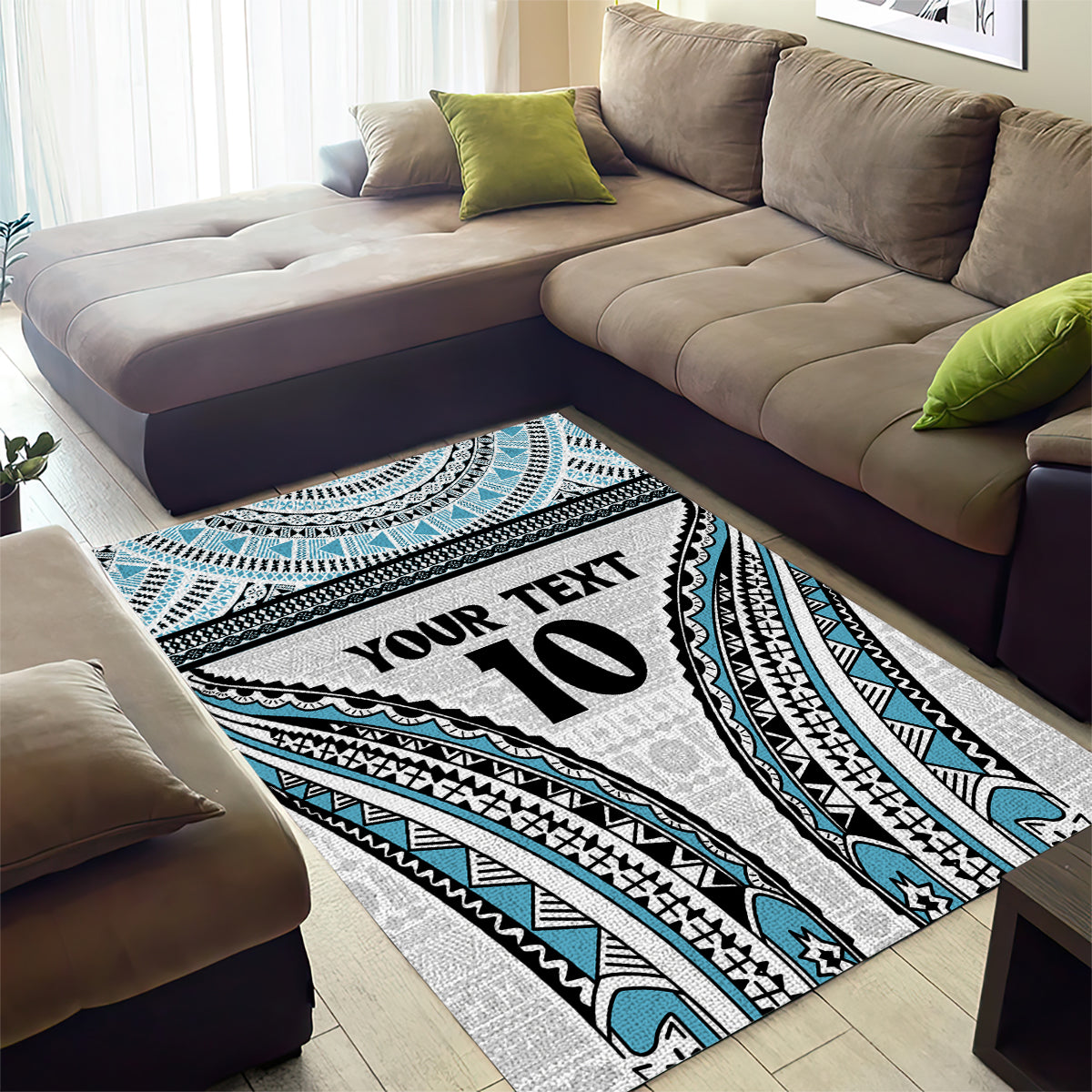 Custom Flying Fijians Rugby Area Rug Tapa Tribal Cloth LT03 - Polynesian Pride
