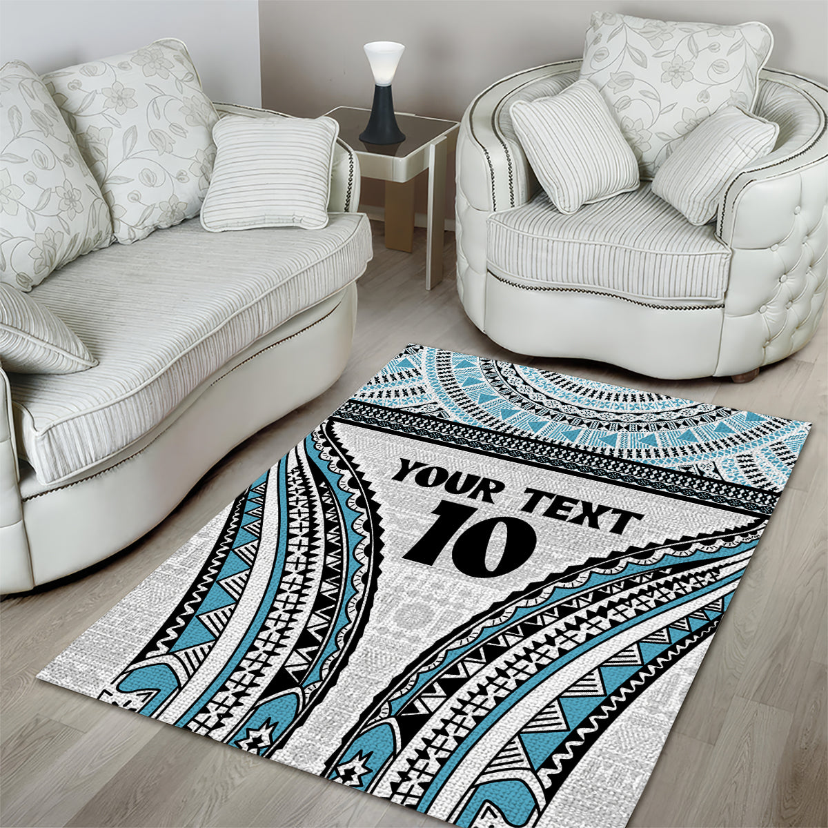 Custom Flying Fijians Rugby Area Rug Tapa Tribal Cloth LT03 - Polynesian Pride