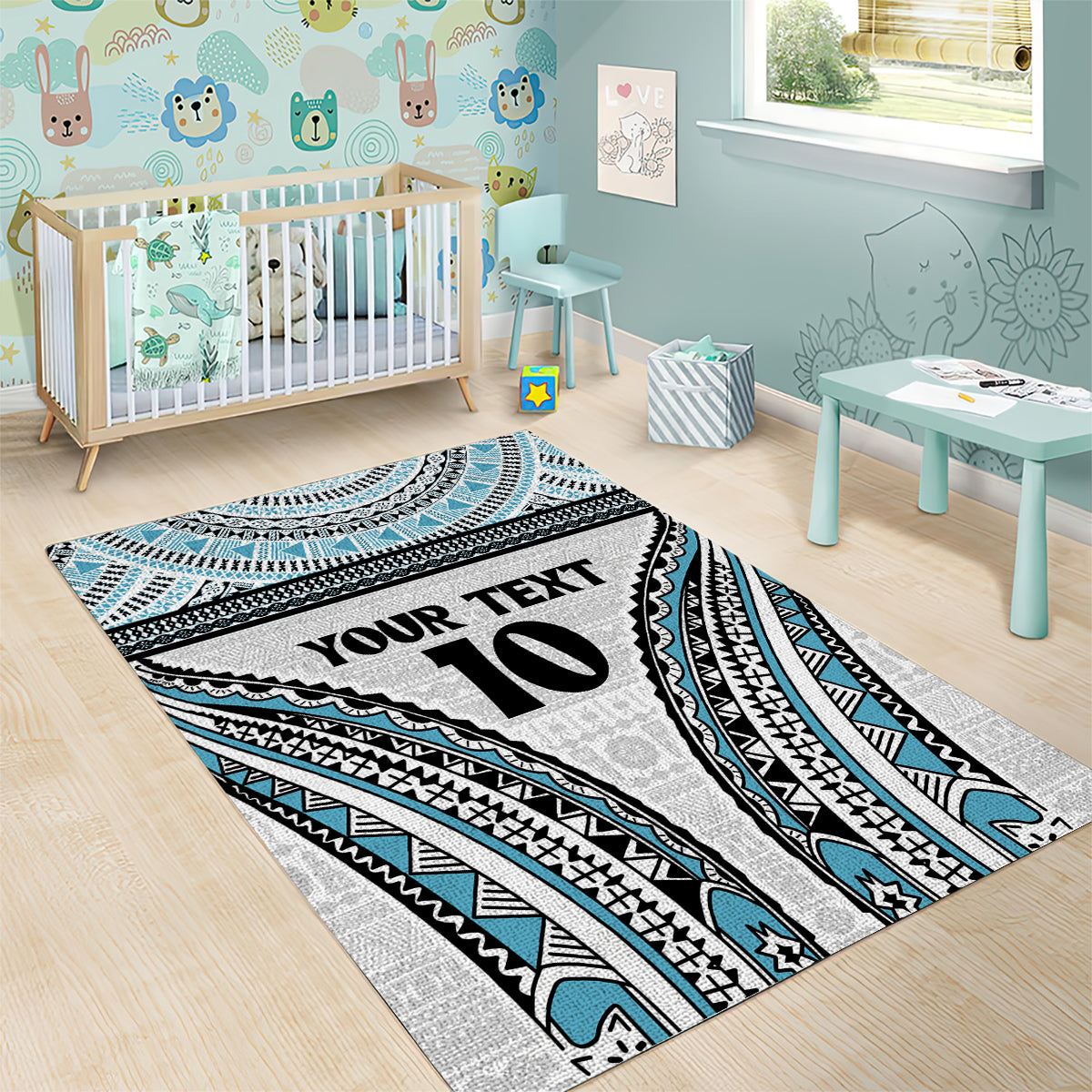 Custom Flying Fijians Rugby Area Rug Tapa Tribal Cloth LT03 - Polynesian Pride