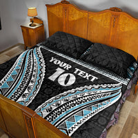 Custom Flying Fijians Rugby Quilt Bed Set Tapa Tribal Cloth Black Color