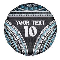Custom Flying Fijians Rugby Spare Tire Cover Tapa Tribal Cloth Black Color LT03 - Polynesian Pride