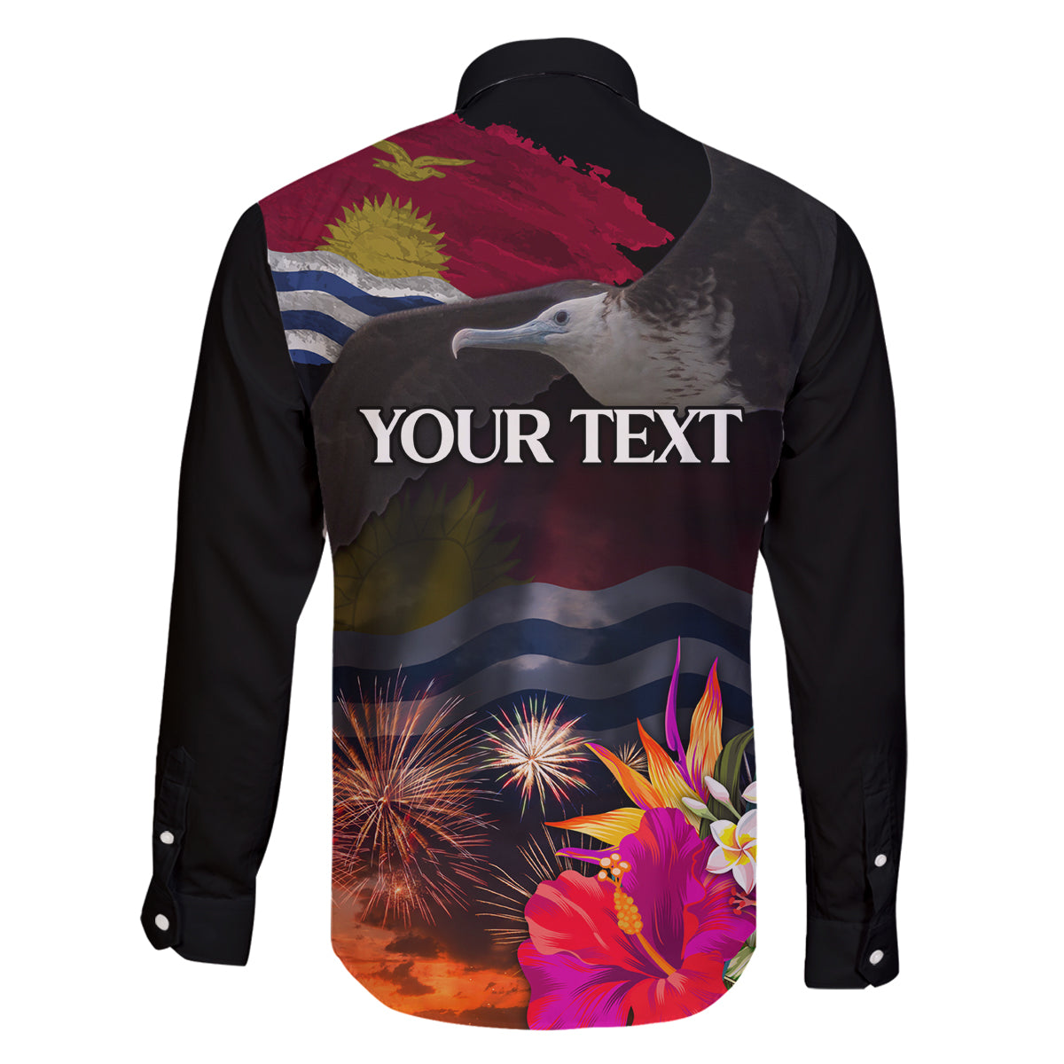 Personalised Kiribati Independence Day Family Matching Mermaid Dress and Hawaiian Shirt Frigatebird and Plumeria Hibiscus Flower LT03 - Polynesian Pride