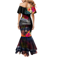Personalised Kiribati Independence Day Family Matching Mermaid Dress and Hawaiian Shirt Frigatebird and Plumeria Hibiscus Flower LT03 - Polynesian Pride