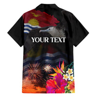 Personalised Kiribati Independence Day Family Matching Off Shoulder Maxi Dress and Hawaiian Shirt Frigatebird and Plumeria Hibiscus Flower LT03 - Polynesian Pride