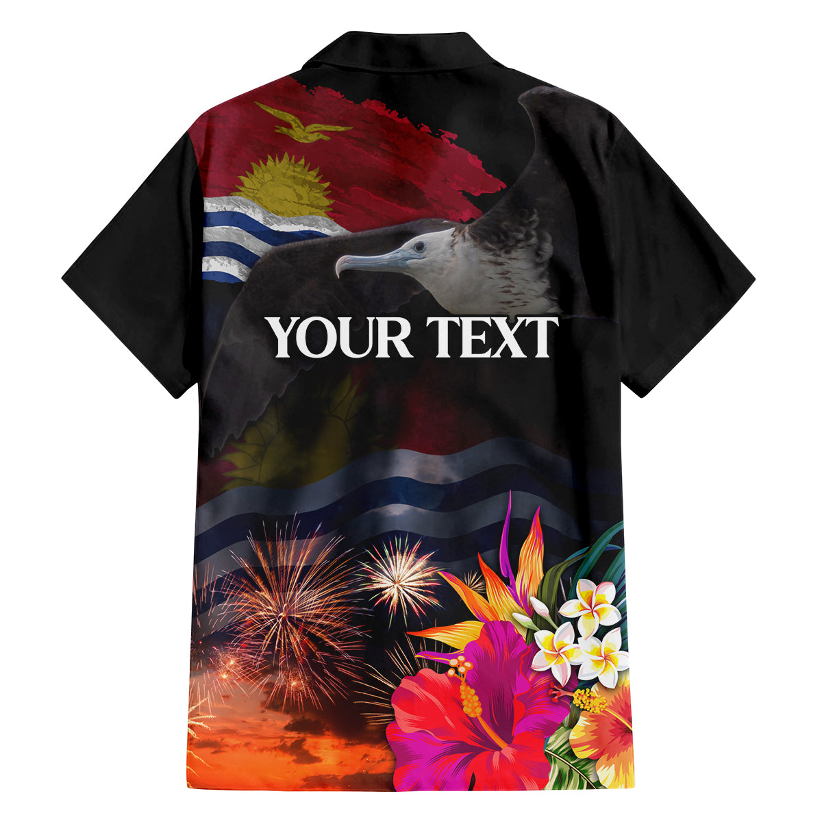 Personalised Kiribati Independence Day Family Matching Summer Maxi Dress and Hawaiian Shirt Frigatebird and Plumeria Hibiscus Flower LT03 - Polynesian Pride