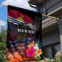 Personalised Kiribati Independence Day Garden Flag Frigatebird and Plumeria Hibiscus Flower LT03 - Polynesian Pride