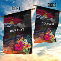 Personalised Kiribati Independence Day Garden Flag Frigatebird and Plumeria Hibiscus Flower LT03 - Polynesian Pride