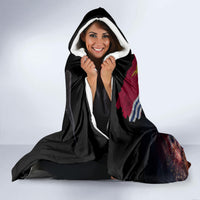 Personalised Kiribati Independence Day Hooded Blanket Frigatebird and Plumeria Hibiscus Flower LT03 - Polynesian Pride