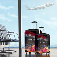 Personalised Kiribati Independence Day Luggage Cover Frigatebird and Plumeria Hibiscus Flower LT03 - Polynesian Pride