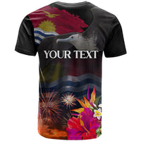 Personalised Kiribati Independence Day T Shirt Frigatebird and Plumeria Hibiscus Flower LT03 - Polynesian Pride