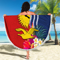 Personalised Kiribati Independence Day Beach Blanket Kiribati Map With Flag Color