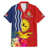 Personalised Kiribati Independence Day Family Matching Mermaid Dress and Hawaiian Shirt Kiribati Map With Flag Color LT03 Dad's Shirt - Short Sleeve Red - Polynesian Pride