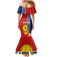 Personalised Kiribati Independence Day Family Matching Mermaid Dress and Hawaiian Shirt Kiribati Map With Flag Color LT03 - Polynesian Pride