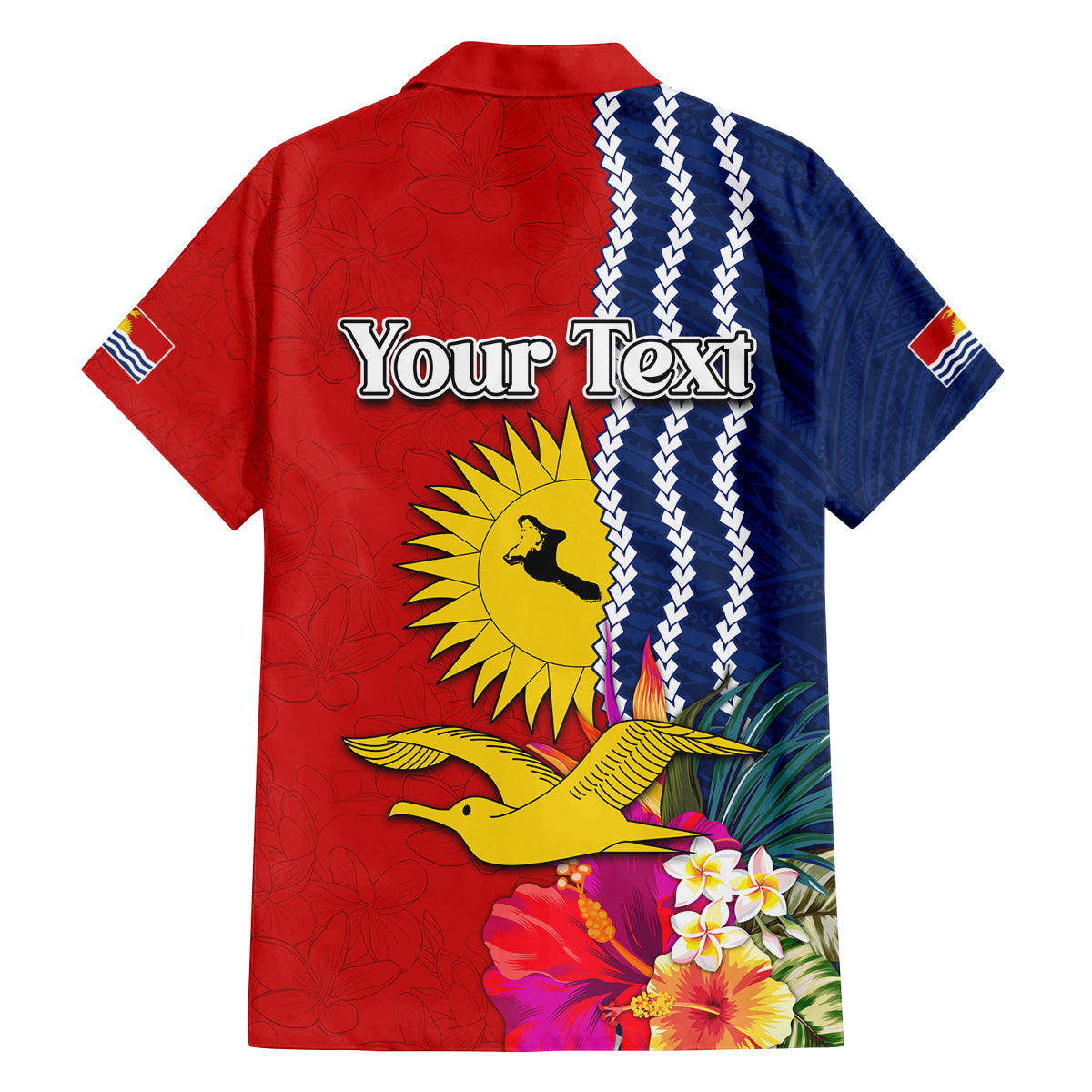 Personalised Kiribati Independence Day Family Matching Off Shoulder Maxi Dress and Hawaiian Shirt Kiribati Map With Flag Color LT03 - Polynesian Pride