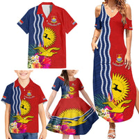 Personalised Kiribati Independence Day Family Matching Summer Maxi Dress and Hawaiian Shirt Kiribati Map With Flag Color LT03 - Polynesian Pride