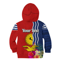 Kiribati Independence Day Kid Hoodie Kiribati Map With Flag Color