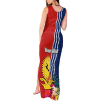 Kiribati Independence Day Tank Maxi Dress Kiribati Map With Flag Color