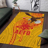 American Samoa Fautasi Race Area Rug Aeto Pago Pago with Eagle Samoan Tribal Patterns