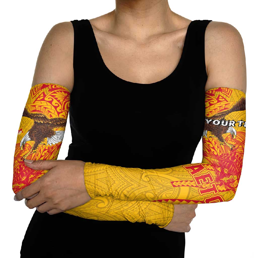 Personalized American Samoa Fautasi Race Arm Sleeves Aeto Pago Pago with Eagle Samoan Tribal Patterns